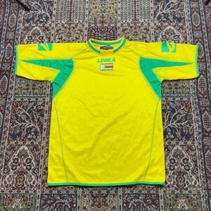 VTG 00s Legea Zimbabwe National Team Soccer Jersey Shirt Yellow Green Mens Large